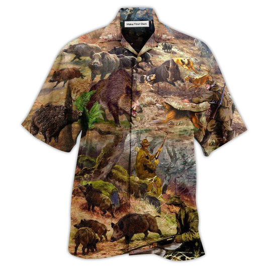Hawaiian Shirt / Adults / S Hunting All Care About Is Hunting And Maybe 3 People - Hawaiian Shirt - Reefox