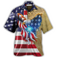 Hawaiian Shirt / Adults / S Eagle Cross One Nation Under God - Hawaiian Shirt - Reefox