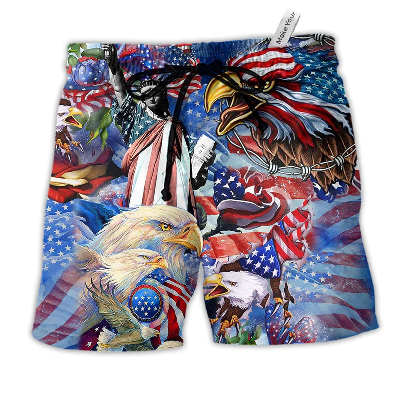 Beach Short / Adults / S America My Heat Beats True To My Country Patriotism - Beach Short Reefox - Owls Matrix LTD