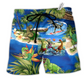 Beach Short / Adults / S Dinosaur World In Summer - Beach Short Reefox - Owls Matrix LTD