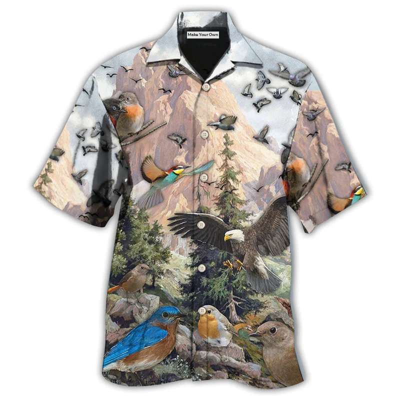 Hawaiian Shirt / Adults / S Birds On Mountain - Hawaiian Shirt - Reefox