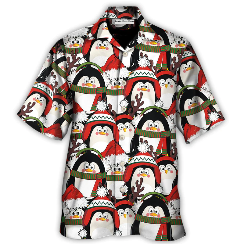 Hawaiian Shirt / Adults / S Christmas Penguin Cute Christmas Holiday - Hawaiian Shirt - Reefox