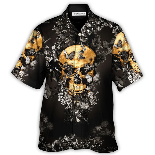 Hawaiian Shirt / Adults / S Skull Flowers Grow Out Of Dark Moments - Hawaiian Shirt - Reefox