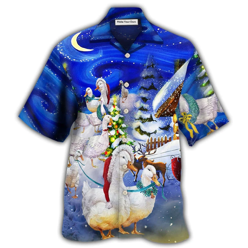 Hawaiian Shirt / Adults / S Duck Christmas Light All Night - Hawaiian Shirt - Reefox