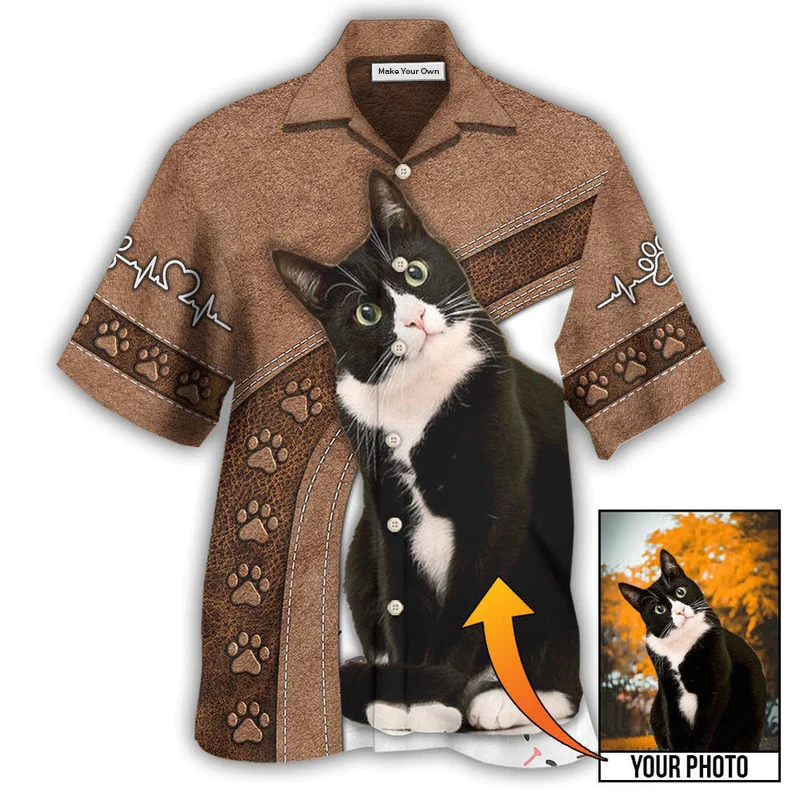 Hawaiian Shirt / Adults / S Black Cat Is My Best Friend Custom Photo - Hawaiian Shirt - Reefox