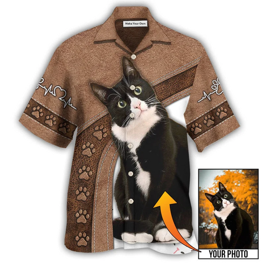 Hawaiian Shirt / Adults / S Black Cat Is My Best Friend Custom Photo - Hawaiian Shirt - Reefox