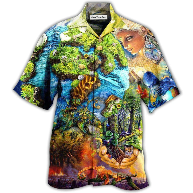 Hawaiian Shirt / Adults / S Earth With Environmental Protection - Hawaiian Shirt - Reefox