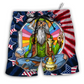 Beach Short / Adults / S Hippie Independence Day Is Coming - Beach Short Reefox - Owls Matrix LTD