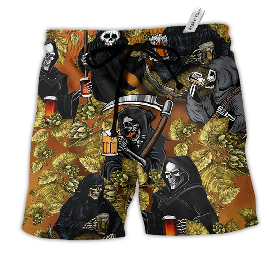 Beach Short / Adults / S Beer Relax I Am Just Here For The Beer - Beach Short Reefox - Owls Matrix LTD