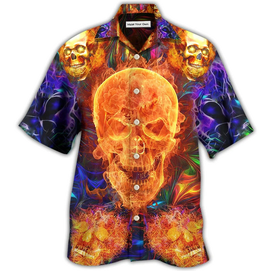 Hawaiian Shirt / Adults / S Skull Love Life We Love - Hawaiian Shirt - Reefox