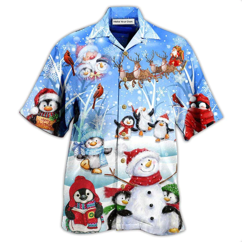 Hawaiian Shirt / Adults / S Snowman Wishing You A Little Cuteness - Hawaiian Shirt - Reefox