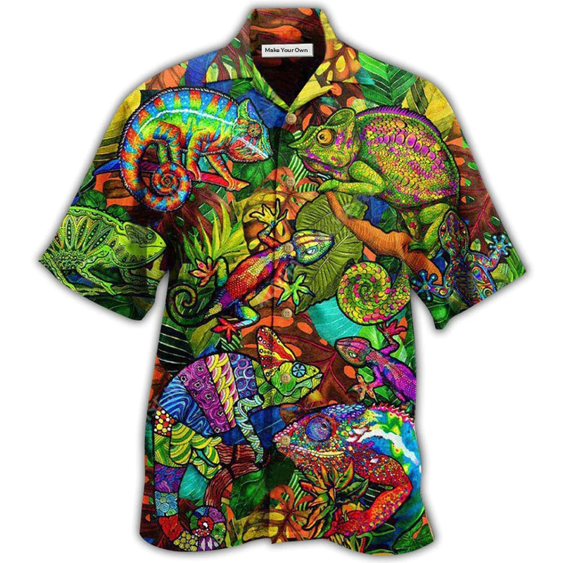 Hawaiian Shirt / Adults / S Chameleon Animals Life Is Better With A Chameleon Pattern - Hawaiian Shirt - Reefox