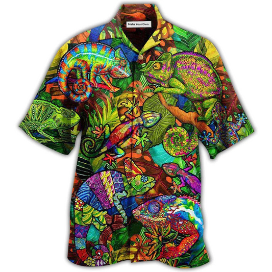 Hawaiian Shirt / Adults / S Chameleon Animals Life Is Better With A Chameleon Pattern - Hawaiian Shirt - Reefox