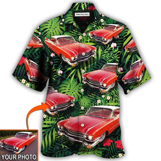 Hawaiian Shirt / Adults / S Car Eldorado Car Classic Tropical Flower Custom Photo - Hawaiian Shirt - Reefox