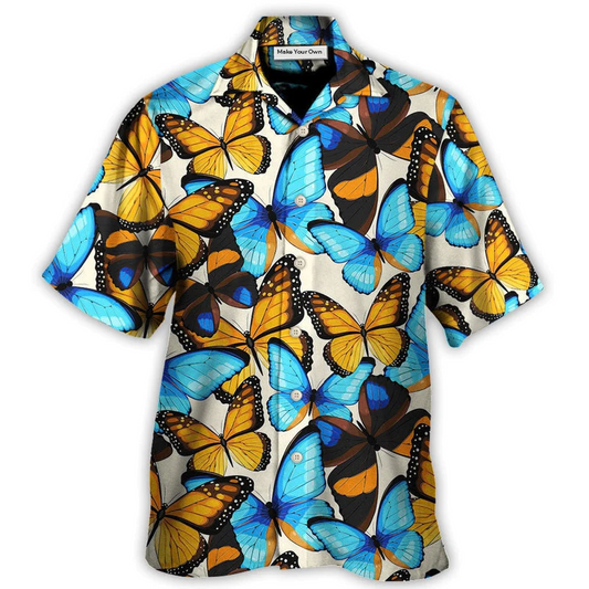 Hawaiian Shirt / Adults / S Butterfly Abstract Colorful Vintage - Hawaiian Shirt - Reefox