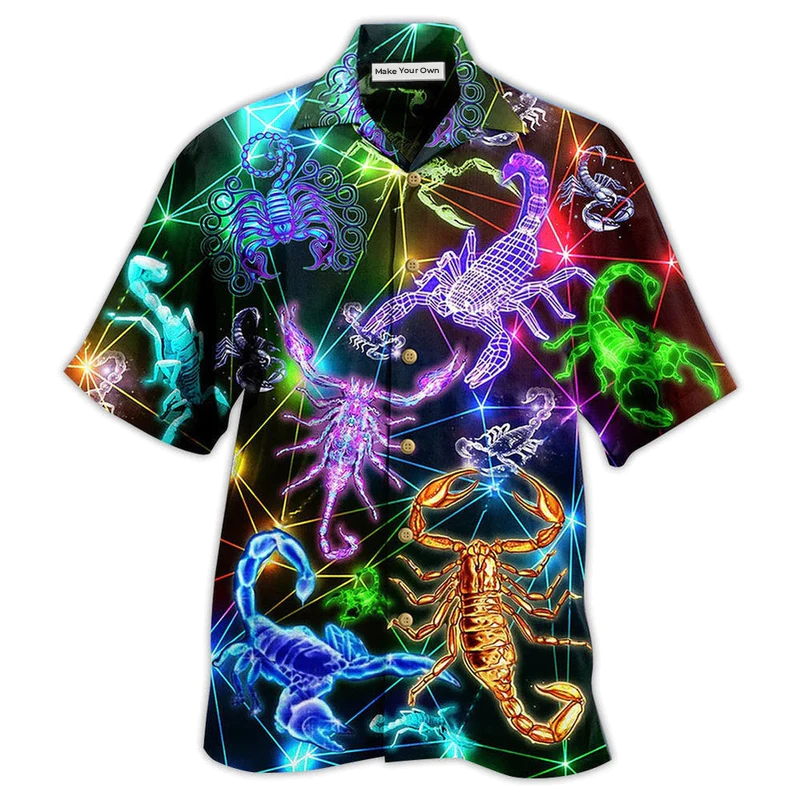 Hawaiian Shirt / Adults / S Scorpion Colorful Neon Style - Hawaiian Shirt - Reefox