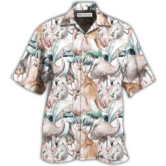 Hawaiian Shirt / Adults / S Kangaroo Animals Lovely Kangaroo - Hawaiian Shirt - Reefox