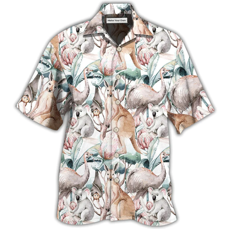 Hawaiian Shirt / Adults / S Kangaroo Animals Lovely Kangaroo - Hawaiian Shirt - Reefox