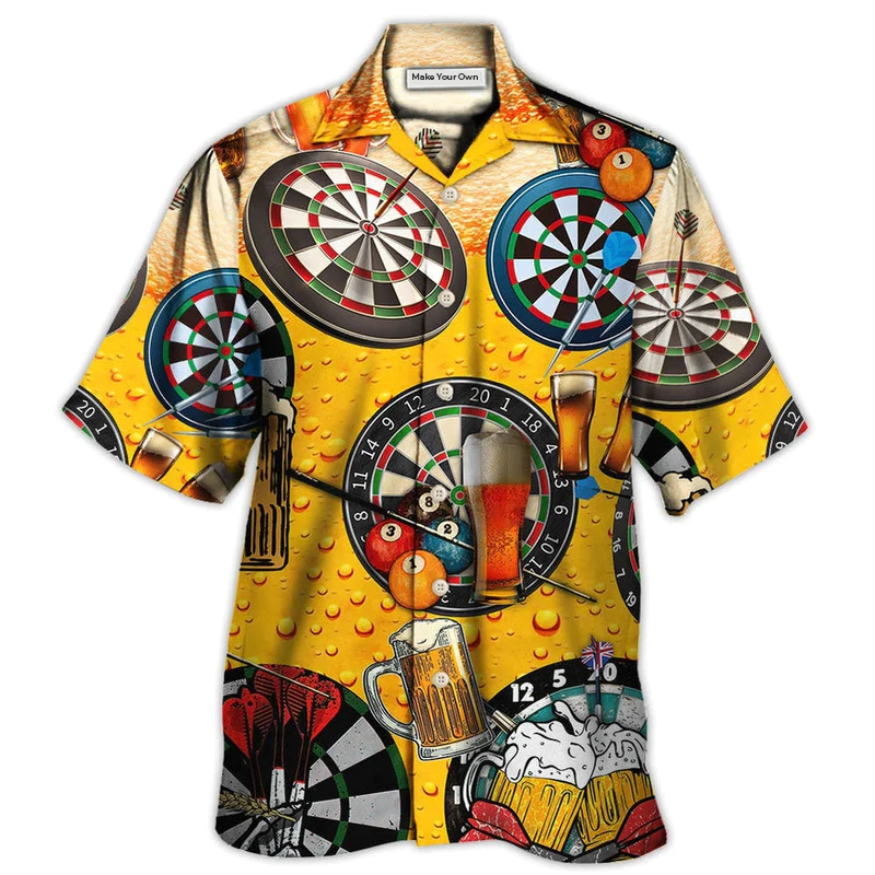 Hawaiian Shirt / Adults / S Dart And Beer Love Life Style - Hawaiian Shirt - Reefox