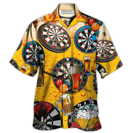 Hawaiian Shirt / Adults / S Dart And Beer Love Life Style - Hawaiian Shirt - Reefox