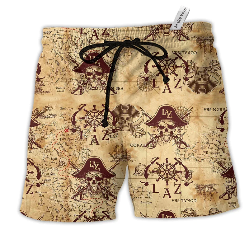 Beach Short / Adults / S Skull Pirates Style Lover Classic - Beach Short Reefox - Owls Matrix LTD