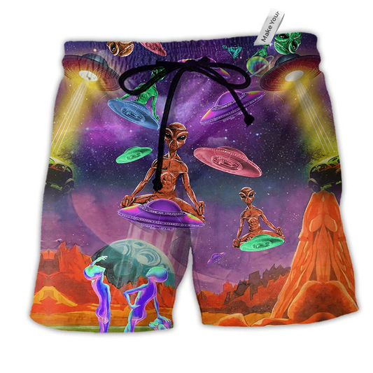 Beach Short / Adults / S Alien Galaxy Awesome UFO - Beach Short Reefox - Owls Matrix LTD