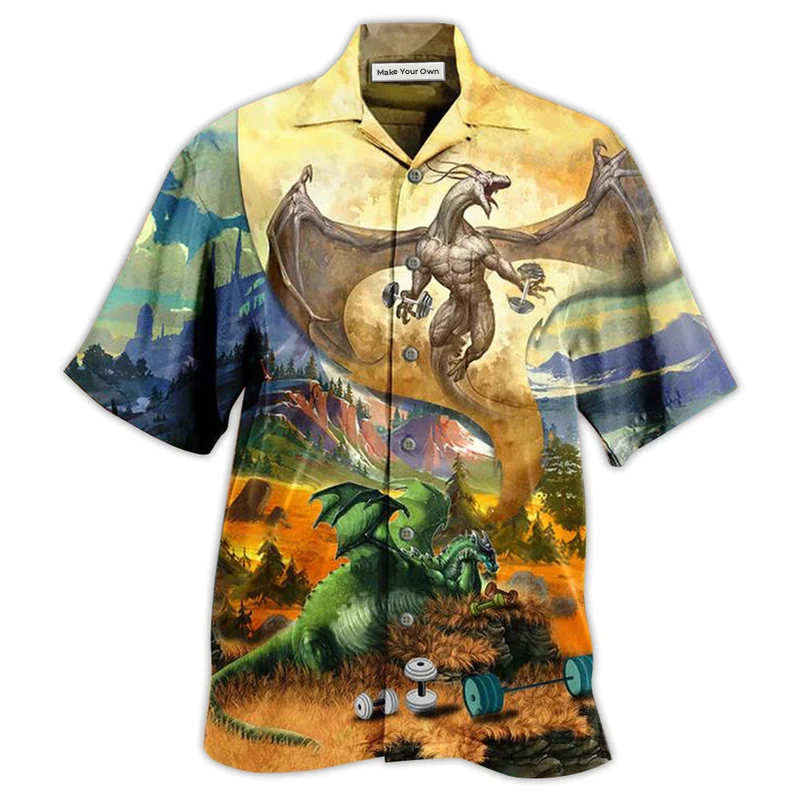 Hawaiian Shirt / Adults / S Dragon Gymer Love Life So Cool - Hawaiian Shirt - Reefox