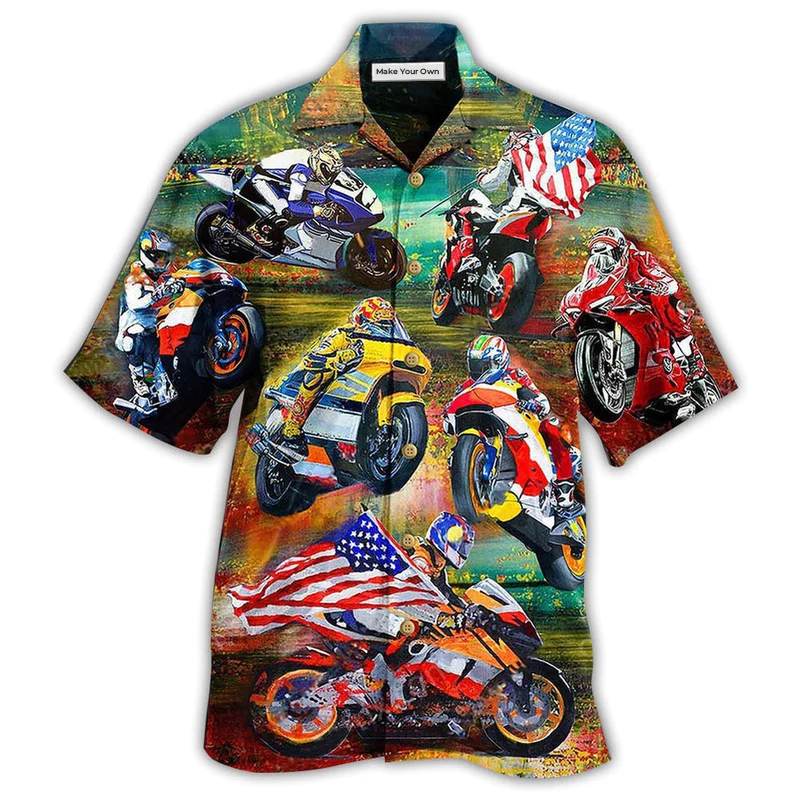 Hawaiian Shirt / Adults / S Motorsport Racing America - Hawaiian Shirt - Reefox