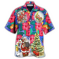 Hawaiian Shirt / Adults / S Christmas Flowers Tropical Santa Claus - Hawaiian Shirt - Reefox