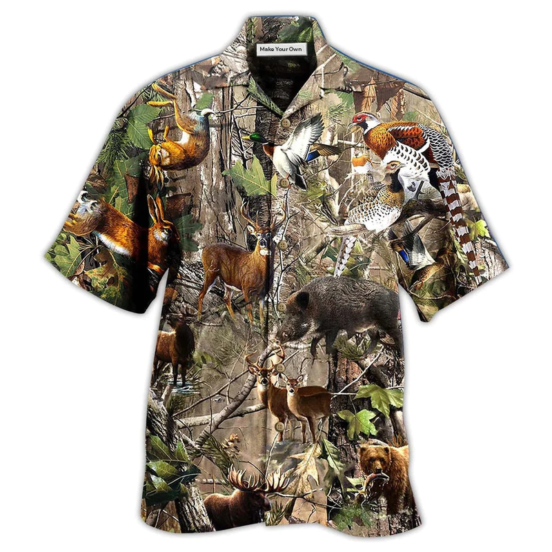 Hawaiian Shirt / Adults / S Hunting Lover Animals Cool - Hawaiian Shirt - Reefox