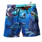 Beach Short / Adults / S Shark With Small Ship Fishing - Beach Short Reefox - Owls Matrix LTD