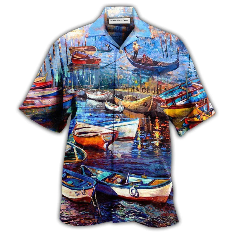 Hawaiian Shirt / Adults / S Canoe Life Is A Jouney Enjoy The Ride Art Style - Hawaiian Shirt - Reefox