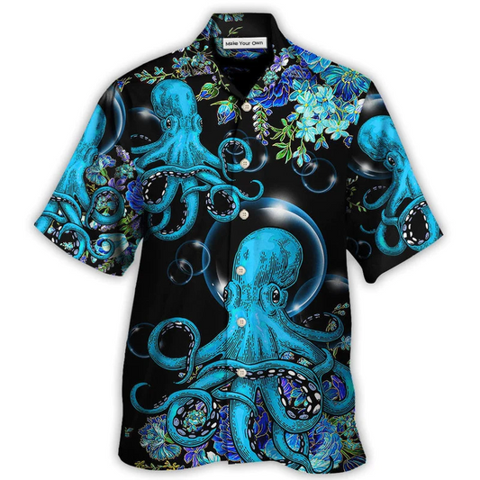 Hawaiian Shirt / Adults / S Octopus With Flower Beauttiful Day - Hawaiian Shirt - Reefox