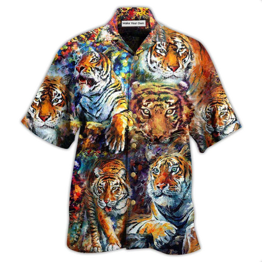 Hawaiian Shirt / Adults / S Tiger Eyes Of The Tiger - Hawaiian Shirt - Reefox