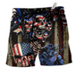Beach Short / Adults / S America Skull Angry Sunning - Beach Short Reefox - Owls Matrix LTD