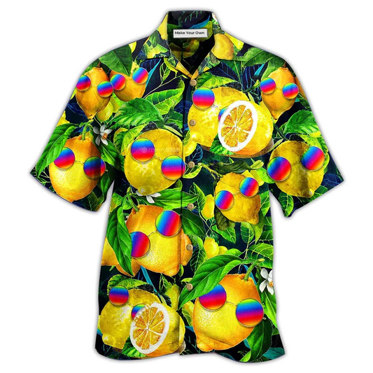 Hawaiian Shirt / Adults / S Hippie Funny Lemon Peace - Hawaiian Shirt - Reefox
