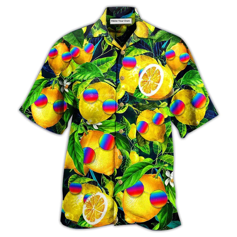 Hawaiian Shirt / Adults / S Hippie Funny Lemon Peace - Hawaiian Shirt - Reefox