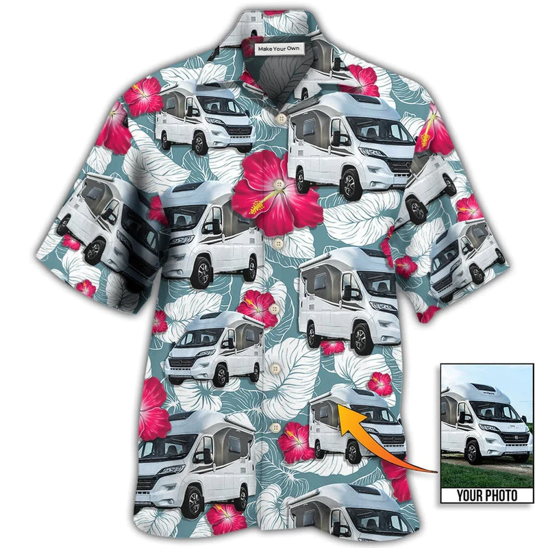Hawaiian Shirt / Adults / S RV Camper Tropical Custom Photo - Hawaiian Shirt - Reefox