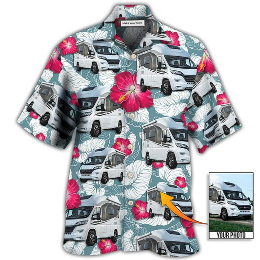 Hawaiian Shirt / Adults / S RV Camper Tropical Custom Photo - Hawaiian Shirt - Reefox