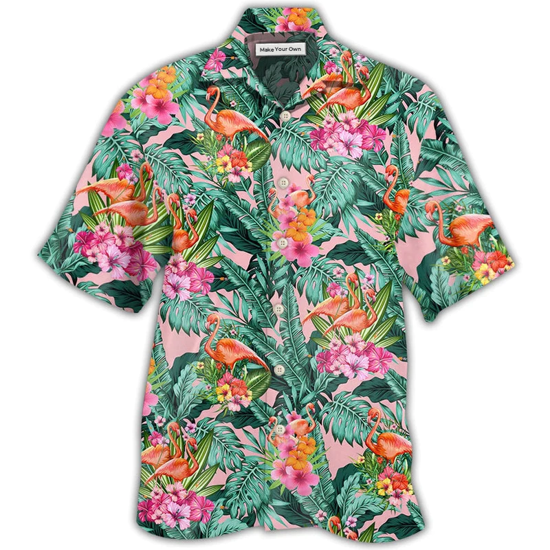 Hawaiian Shirt / Adults / S Flamingo Colorful Tropical Leaf Style - Hawaiian shirt - Reefox