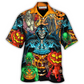 Hawaiian Shirt / Adults / S Halloween Scary Skull Pumpkin Horror Art Style - Hawaiian Shirt - Reefox
