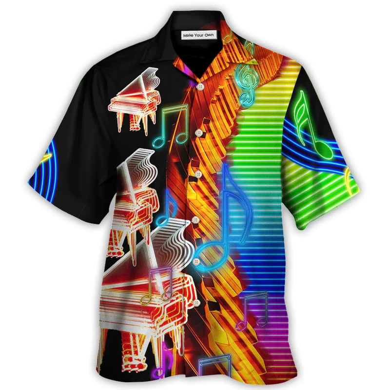 Piano Music Neon Colorful - Hawaiian Shirt - Reefox