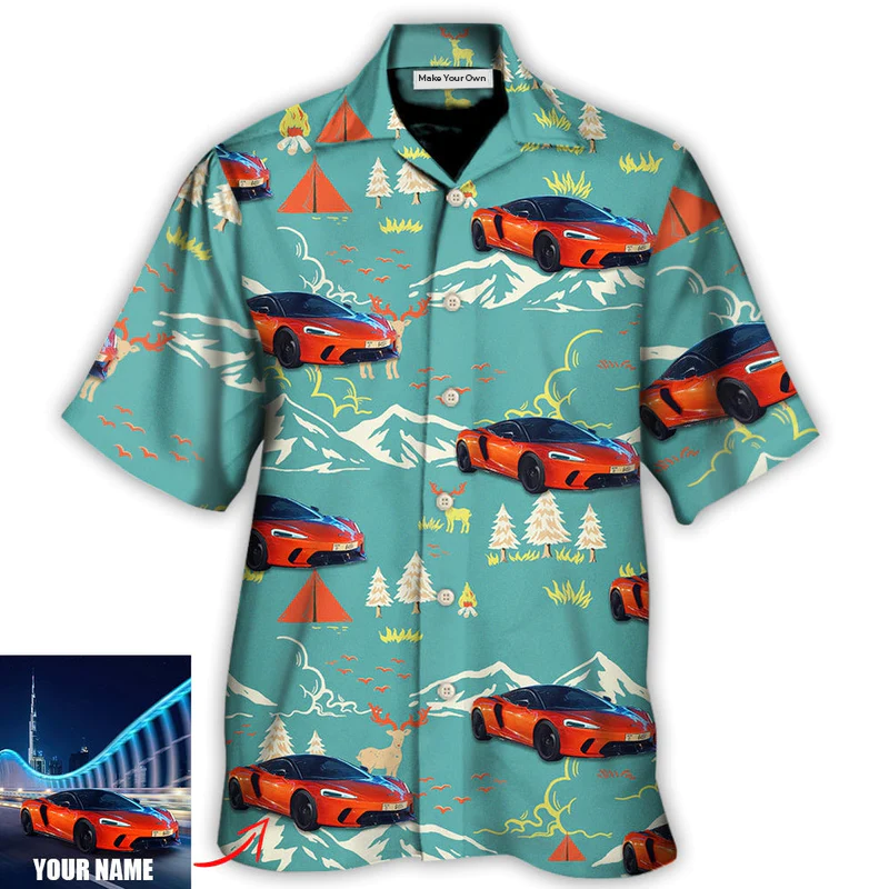 Car Driving On Mountain Custom Photo - Hawaiian Shirt - Reefox