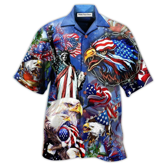 Hawaiian Shirt / Adults / S America My Heat Beats True To My Country Patriotism - Hawaiian Shirt - Reefox