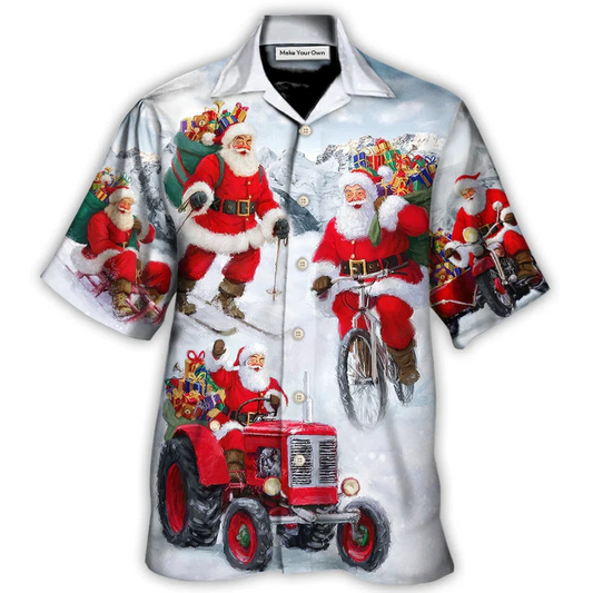 Hawaiian Shirt / Adults / S Christmas Having Fun With Santa Claus Gift For Xmas - Hawaiian Shirt - Reefox