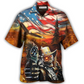 Hawaiian Shirt / Adults / S Skull Cowboy Shot Gun American Flag Vintage - Hawaiian Shirt - Reefox