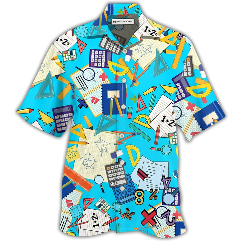 Hawaiian Shirt / Adults / S Math I Love Math It Makes People Smart - Hawaiian Shirt - Reefox