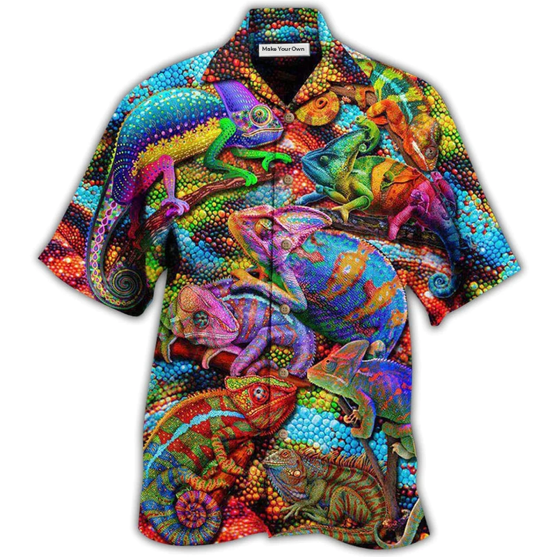 Hawaiian Shirt / Adults / S Chameleon Animals My Chameleon Really Looks Up To Me And I Love Style - Hawaiian Shirt - Reefox