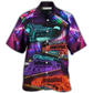 Hawaiian Shirt / Adults / S Train Neon Art Night Life - Hawaiian Shirt - Reefox