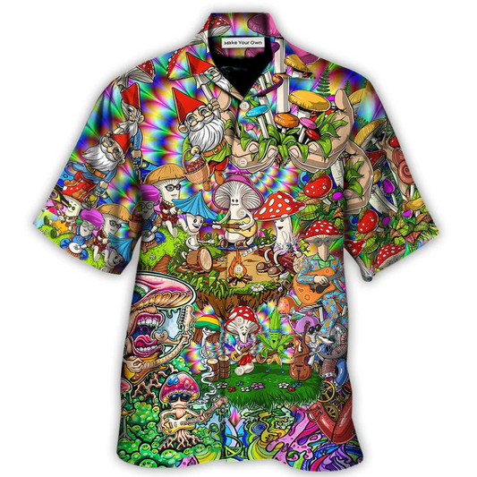 Hawaiian Shirt / Adults / S Hippie Mushroom Music Band Of Life - Hawaiian Shirt - Reefox